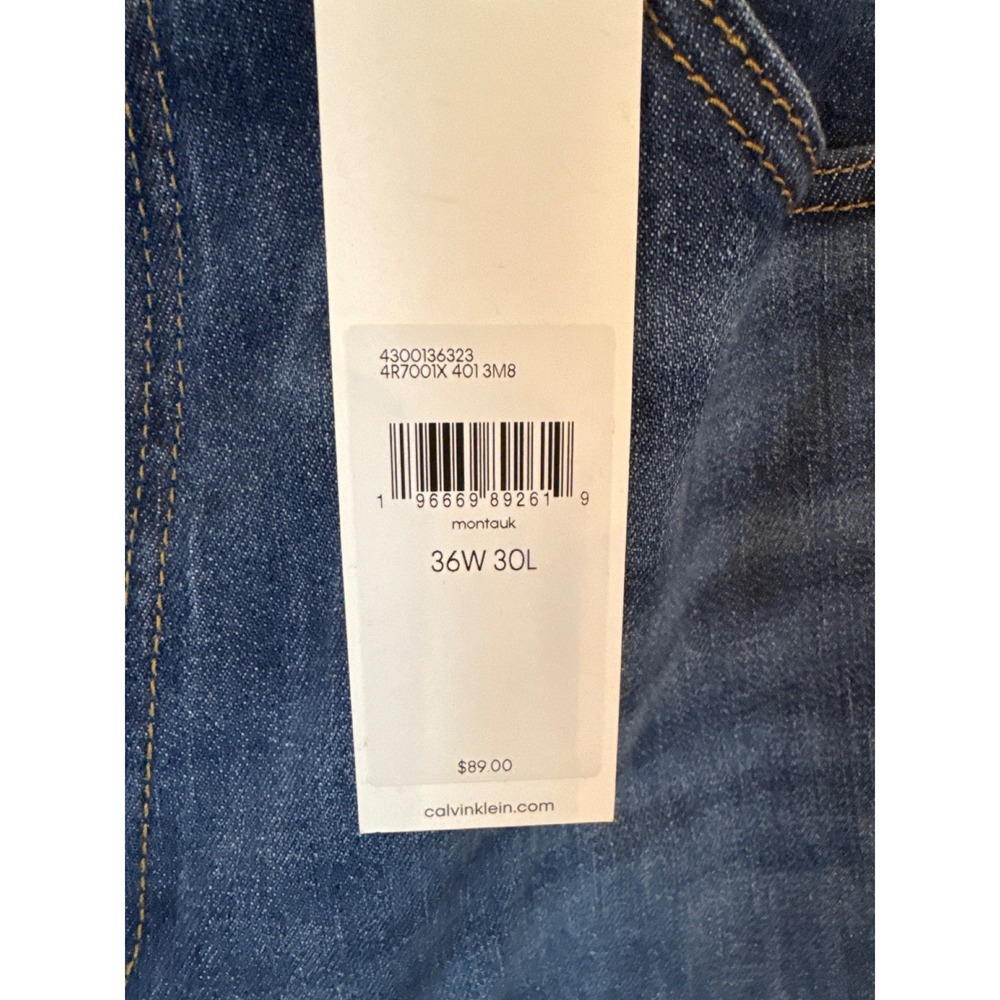 Calvin Klein Mens Relaxed Straight Jeans Montauk Wash 36W 30L New With Tags - Picture 3 of 5